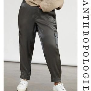🆕️ Anthropologie High Waist Metallic Shimmer Utility Cargo Jogger Pants